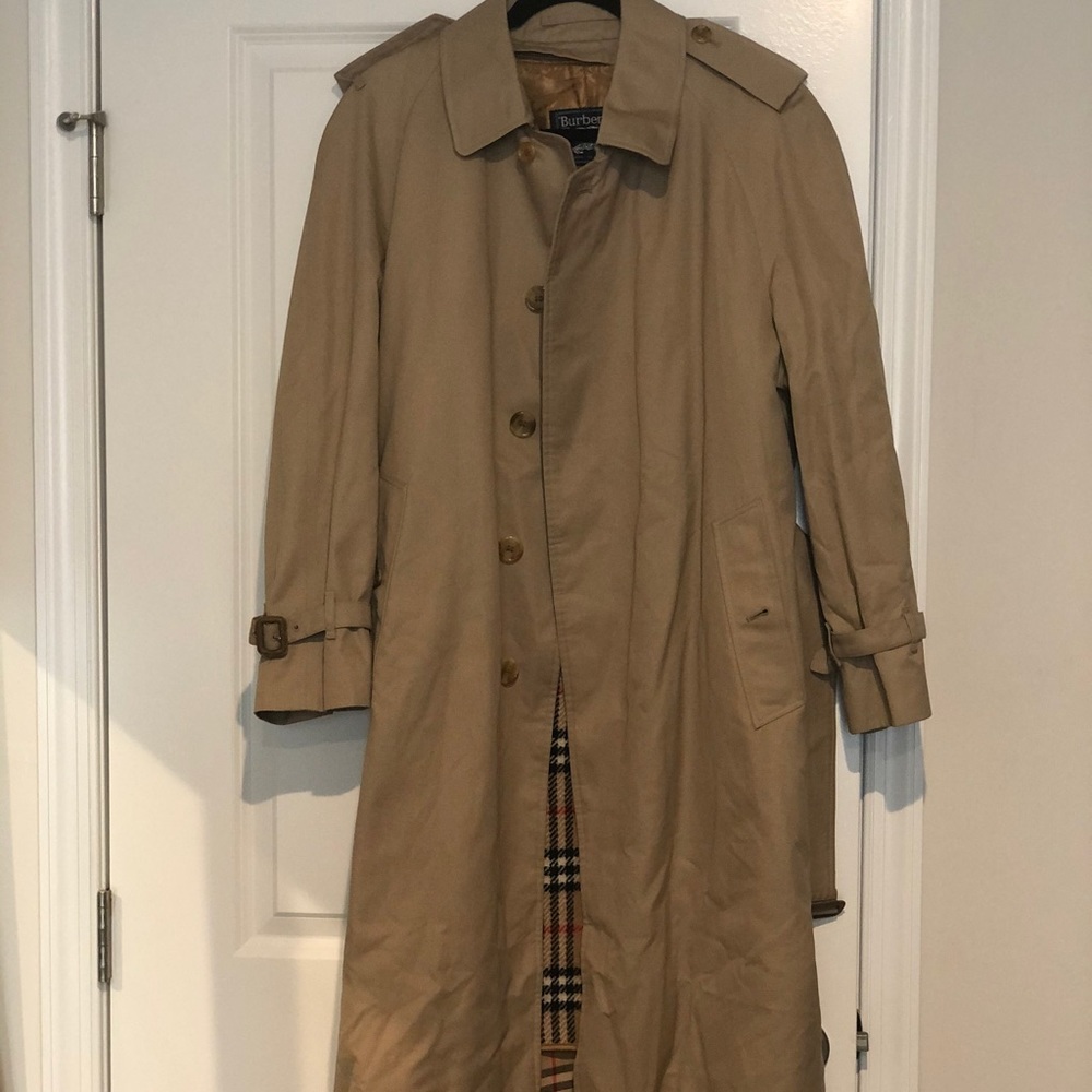 Burberrys Double Lined Wool Trench Coat Jacket